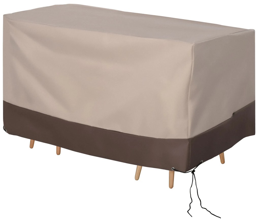 Outsunny Capa para móveis de jardim 600D Oxford Proteção contra poeira Capa contra raios ultravioleta para móveis de exterior 127x72x76 cm para mesas cadeiras sofás marrom