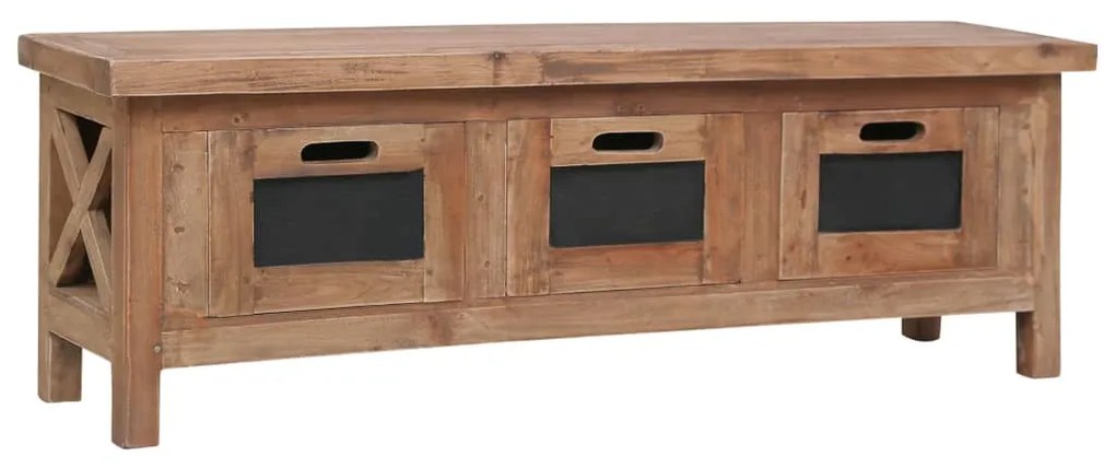 vidaXL Móvel de TV com 3 gavetas 120x30x40 cm madeira de mogno maciça