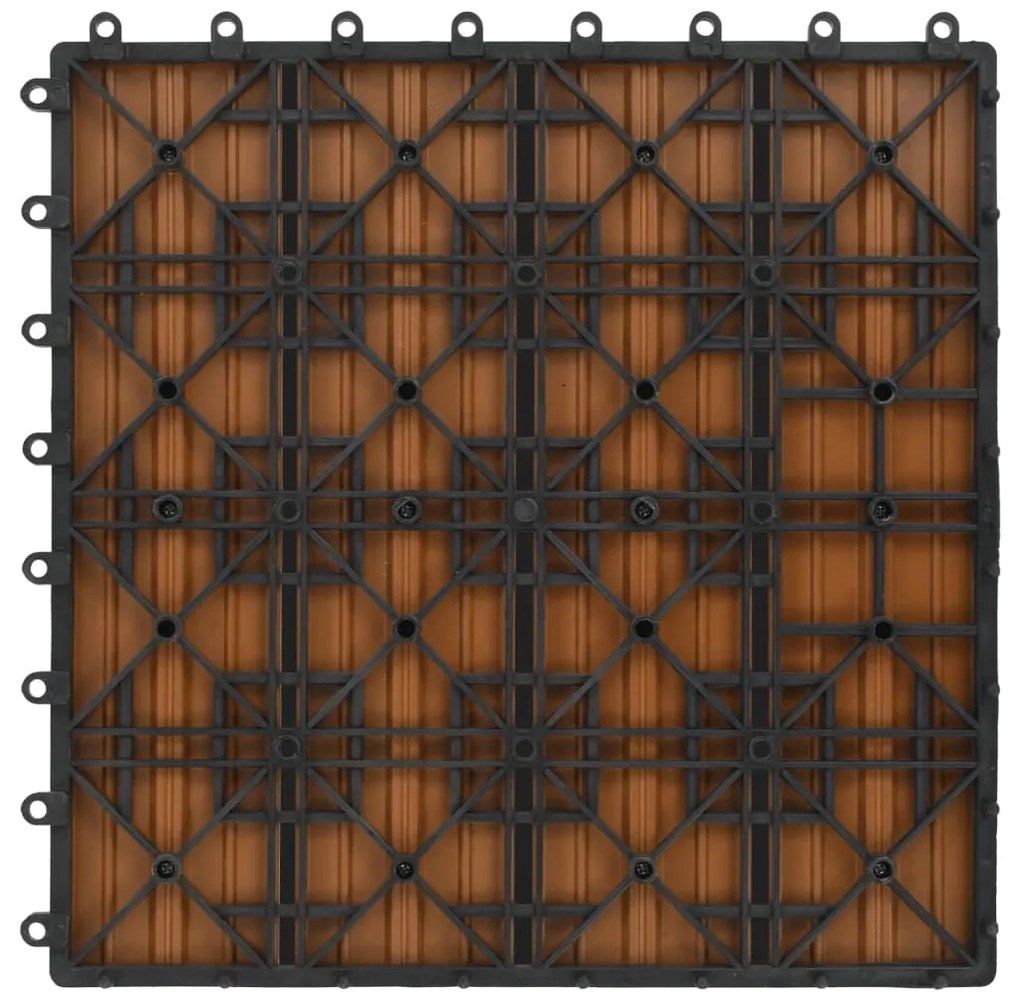 Ladrilhos de pavimento 22 pcs WPC 2m² 30x30 cm cor teca