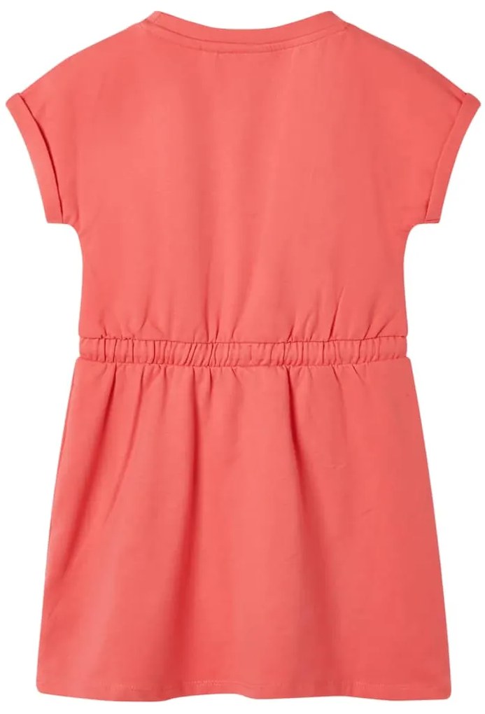 Vestido de criança com cordão cor coral 140