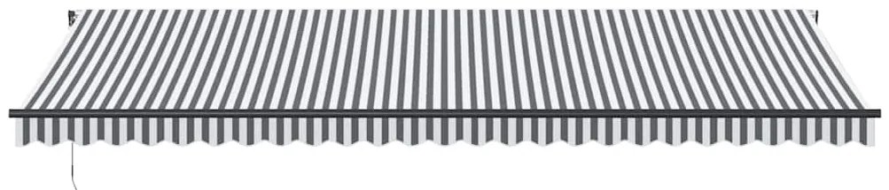 Toldo retrátil manual com luzes LEDs 600x300cm antracite/branco