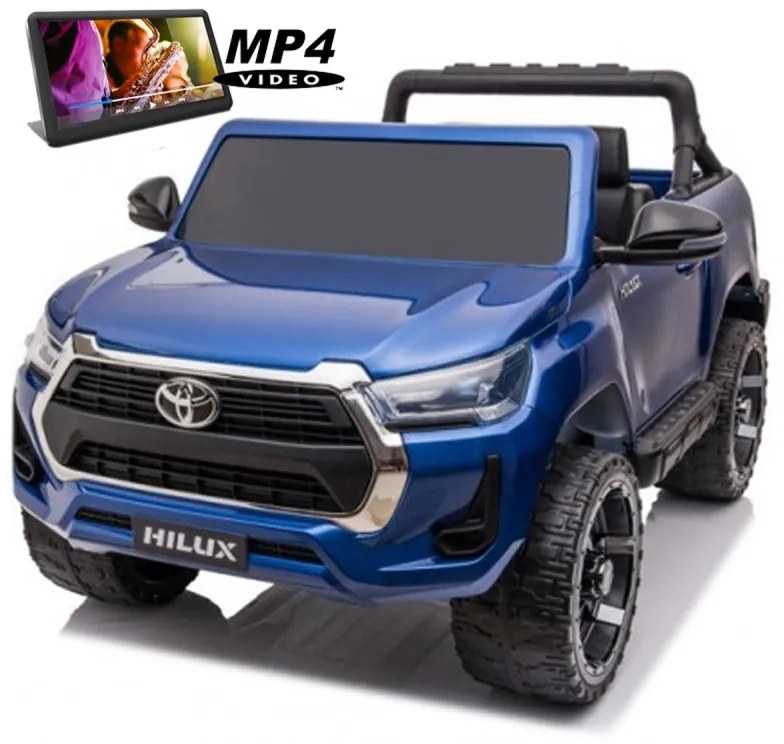 TOYOTA HILUX Carro Elétrico Infantil 24V 2 Lugares C/ MP4 Azul