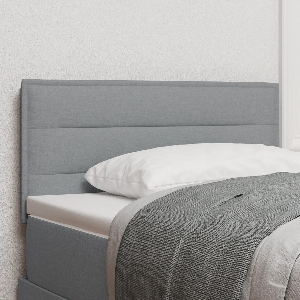 vidaXL Cabeceira Design Linhas Cinza Claro 90 cm Tecido