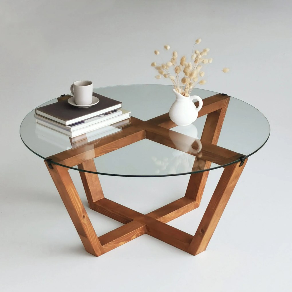 Mesa de Centro Lotus – Madeira – 75x35x75 cm