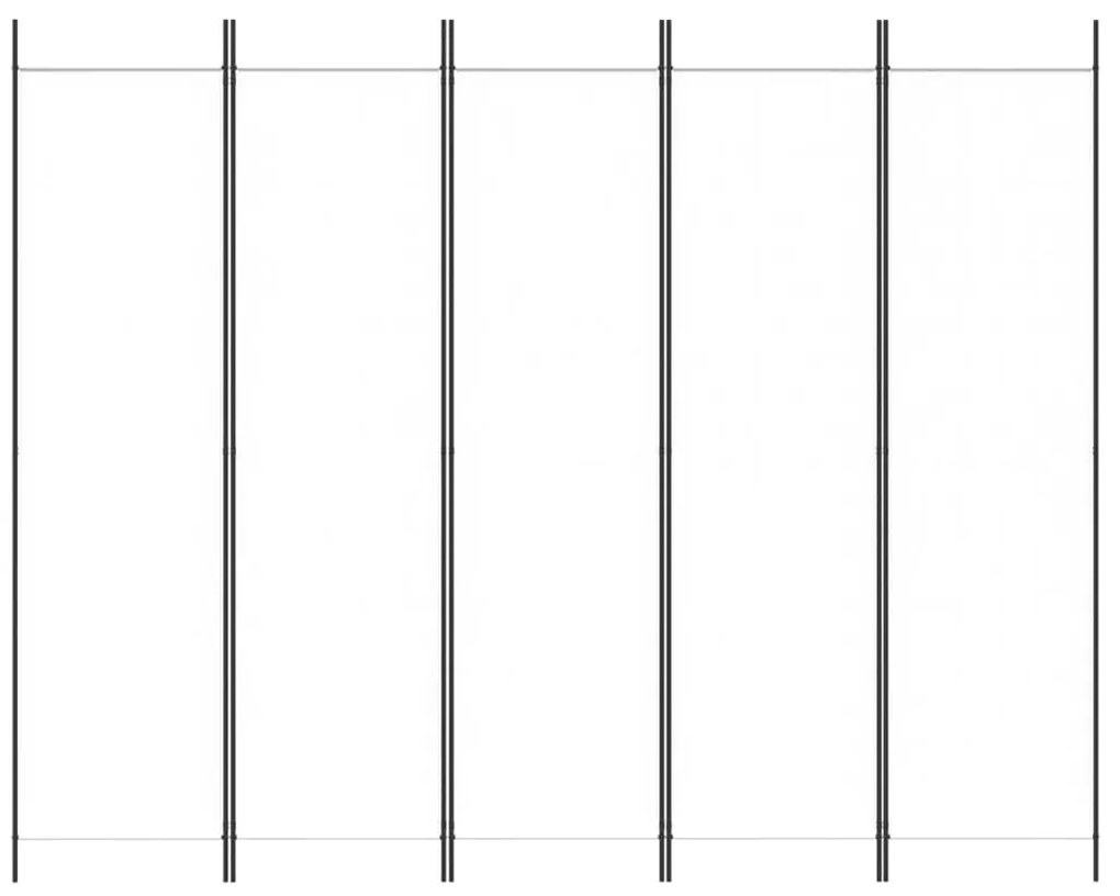 Biombo com 5 painéis 250x200 cm tecido branco