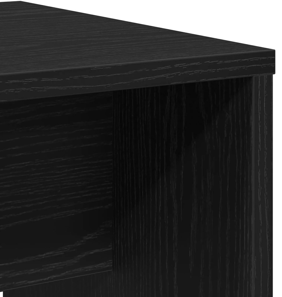 Banqueta de Toucador Carvalho Preto 70x35x45 cm Madeira de Engenharia