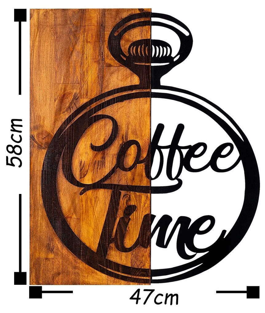 Acessório Decorativo de Parede Canteen – Nogueira e Preto – 47 x 58 cm
