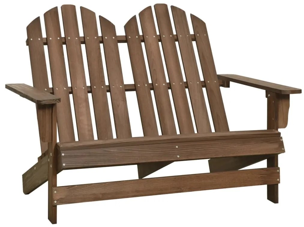 Cadeira de jardim Adirondack 2 lugares abeto maciço castanho