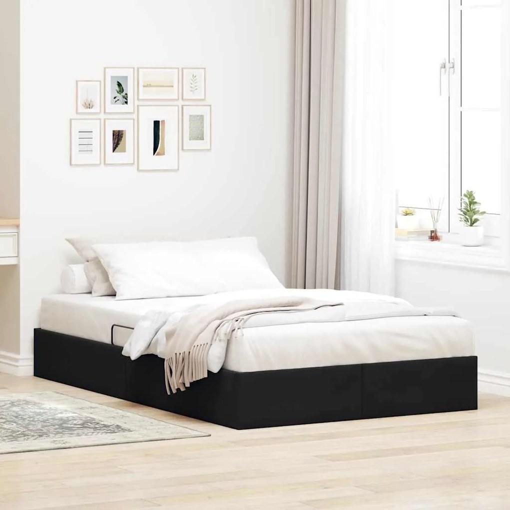 vidaXL Cama com Armazenamento com cabeceira Preto 120 x 200 cm Veludo