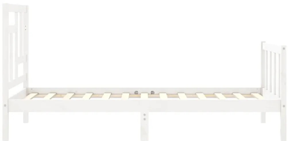 Cama sem colchão 90x200 cm madeira de pinho maciça branco