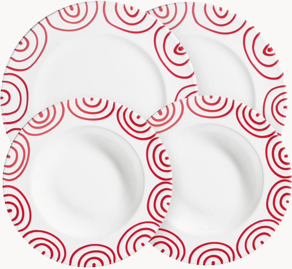 Conjunto de loiça artesanal Rotgeflammt, 2 pessoas, conjunto de 4