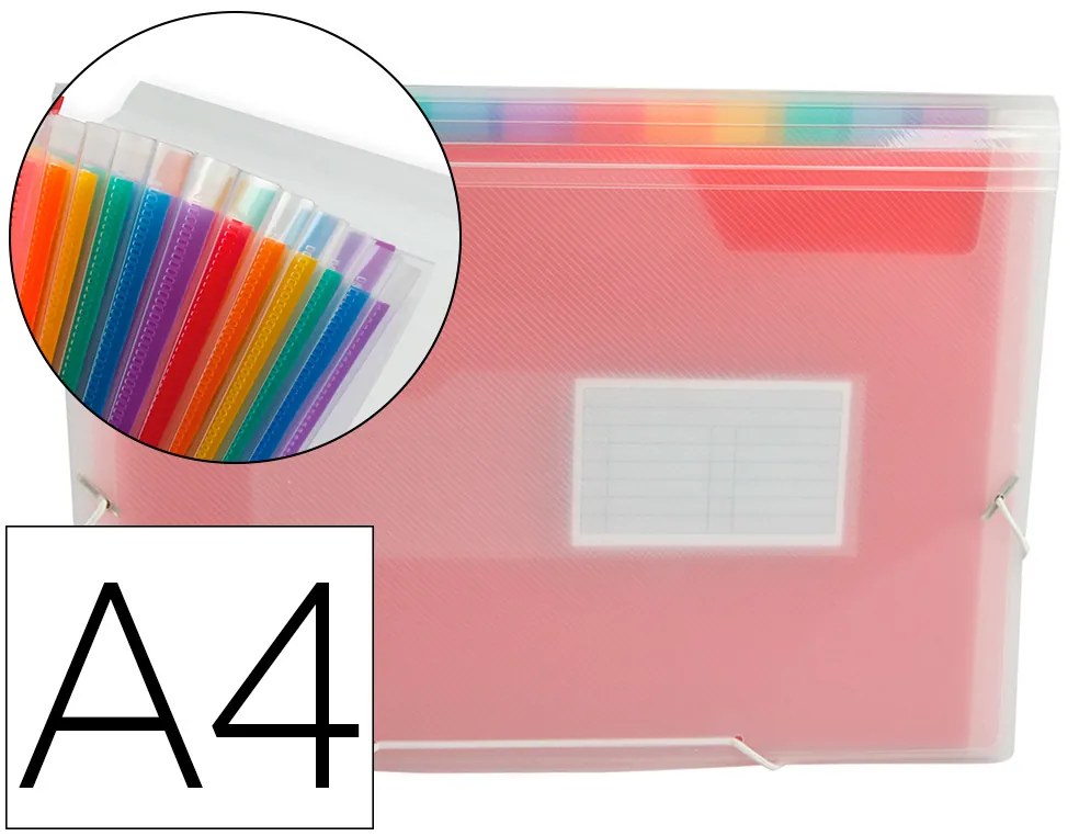Pasta Classificadora com Fole Din A4 Transparente com 13 Departamentos Cristal