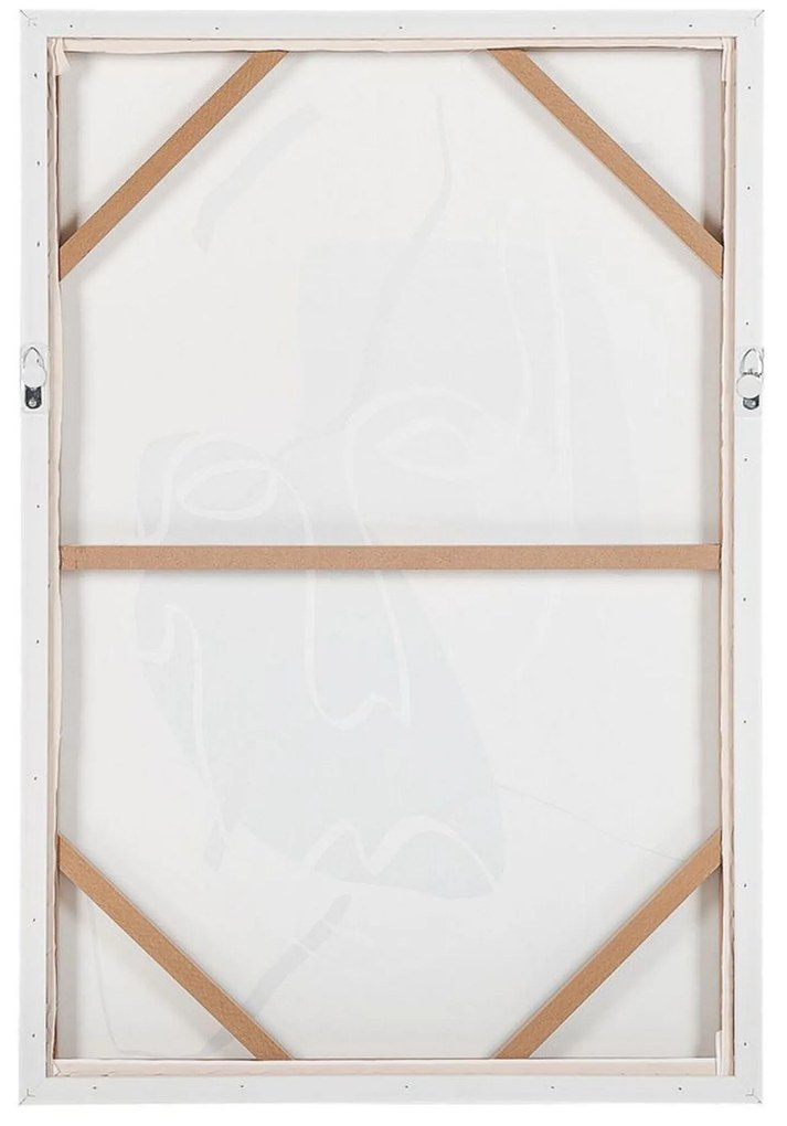 Quadro com abstração de face em azul e creme 63 x 93 cm OSTERIOLA Beliani