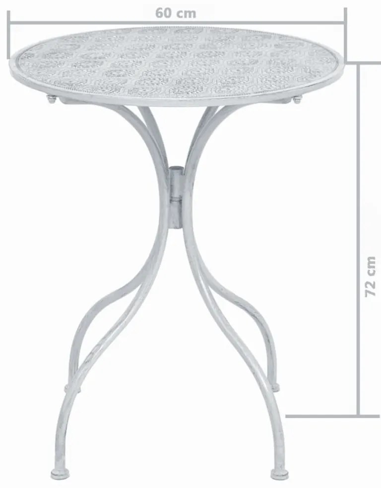 3 pcs conjunto bistrô em aço branco acinzentado