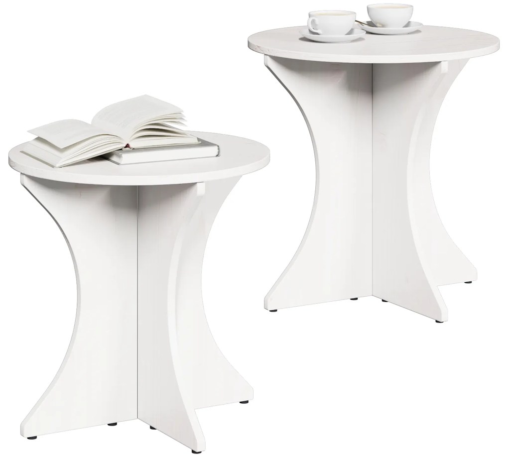 Conjunto de Mesas de Café 2 pcs Branco 46 x 46 x 47 cm