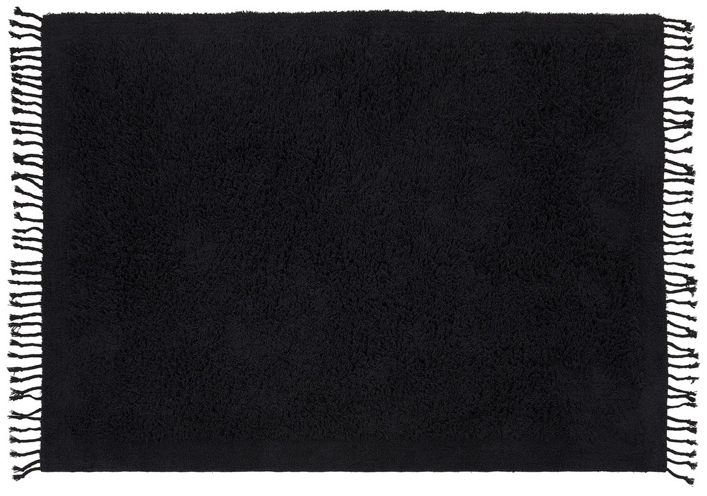 Tapete de algodão preto 140 x 200 cm BITLIS Beliani