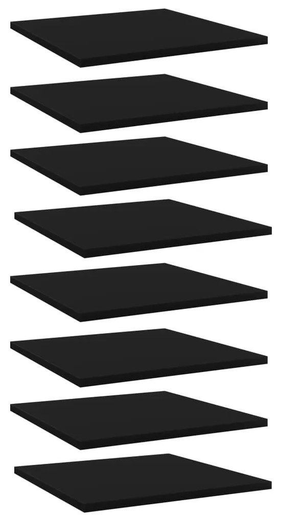 vidaXL Prateleiras para estante 8 pcs 40x40x1,5cm contraplacado preto