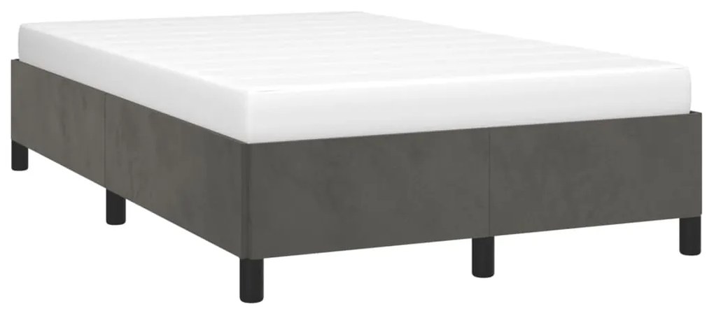 Estrutura de cama sem colchão 120x200 cm veludo cinzento-escuro