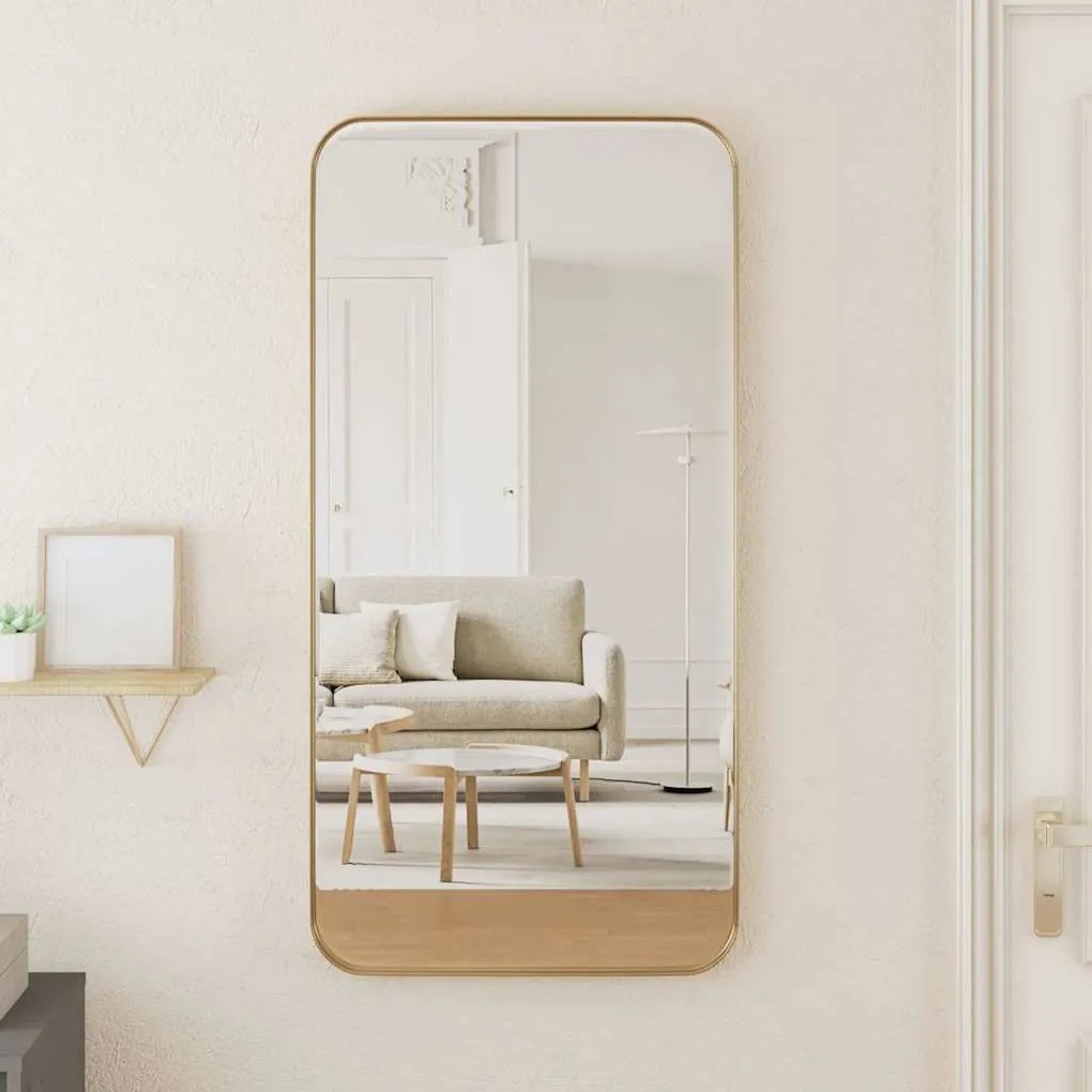 vidaXL Espelho de parede 40x80 cm retangular dourado