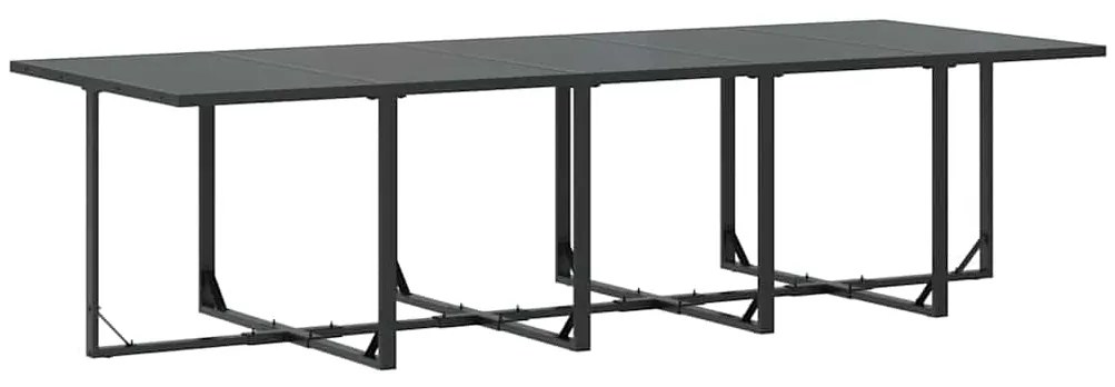 Conjunto de Jantar de Jardim vidaXL com 19 Peças e Almofadas Aço Preto