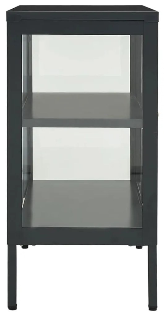 Aparador 70x35x70 cm vidro e aço antracite