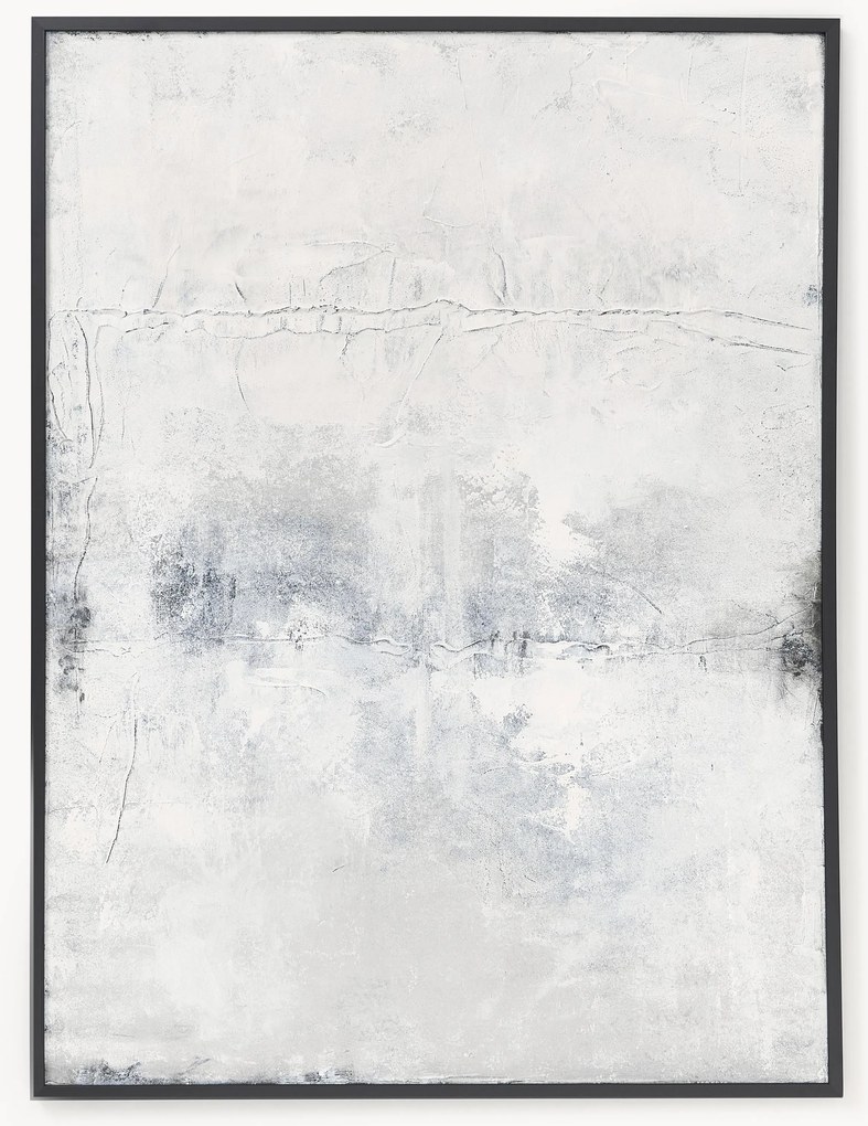 Tela pintada à mão Simple Living com moldura de madeira