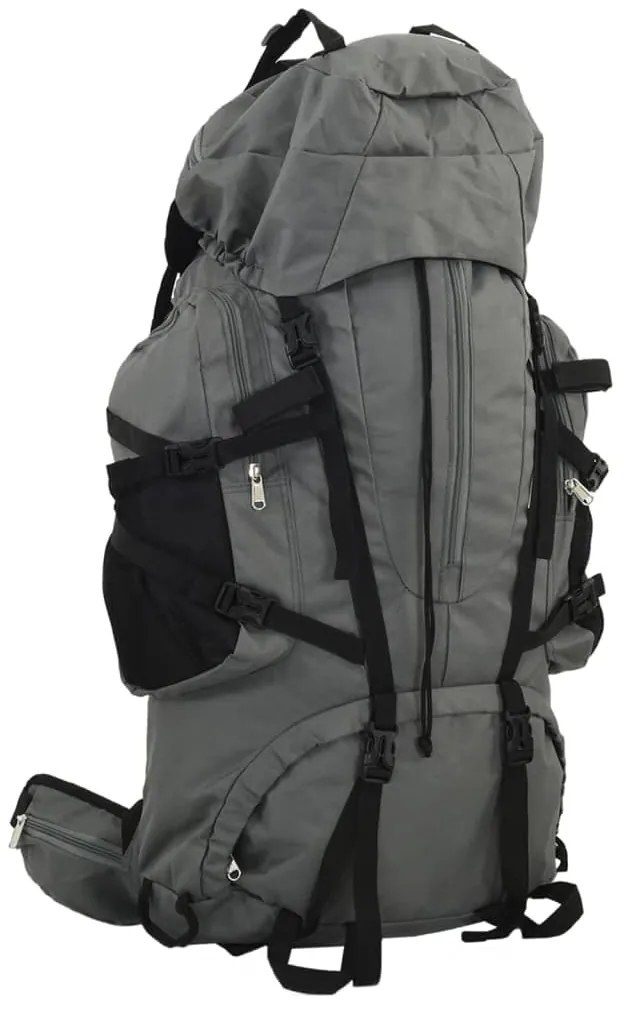 vidaXL Mochila para caminhadas 100 L tecido oxford cinzento