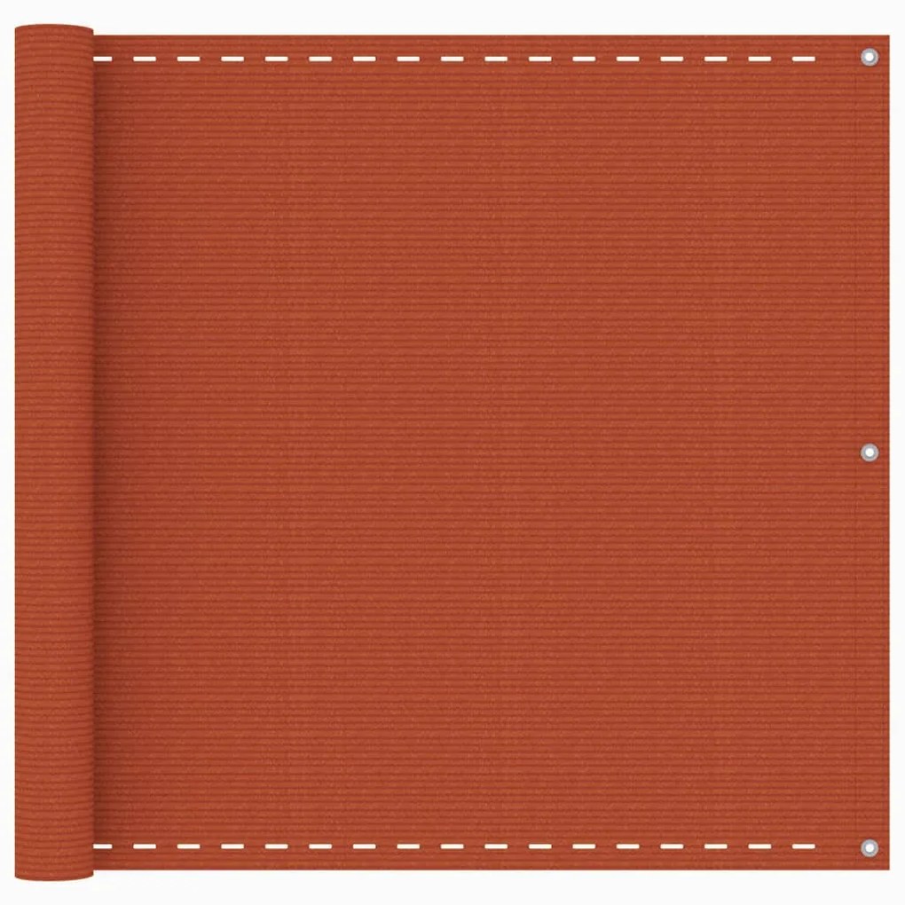 vidaXL Tela de varanda 90x600 cm PEAD laranja