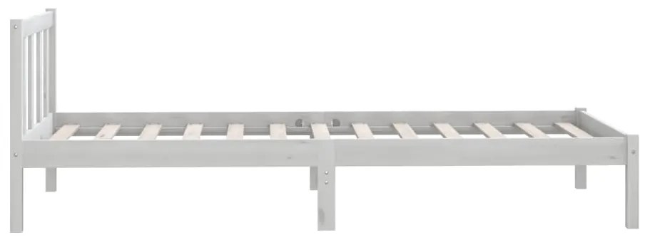 Estrutura de cama 100x200 cm madeira pinho maciço branco