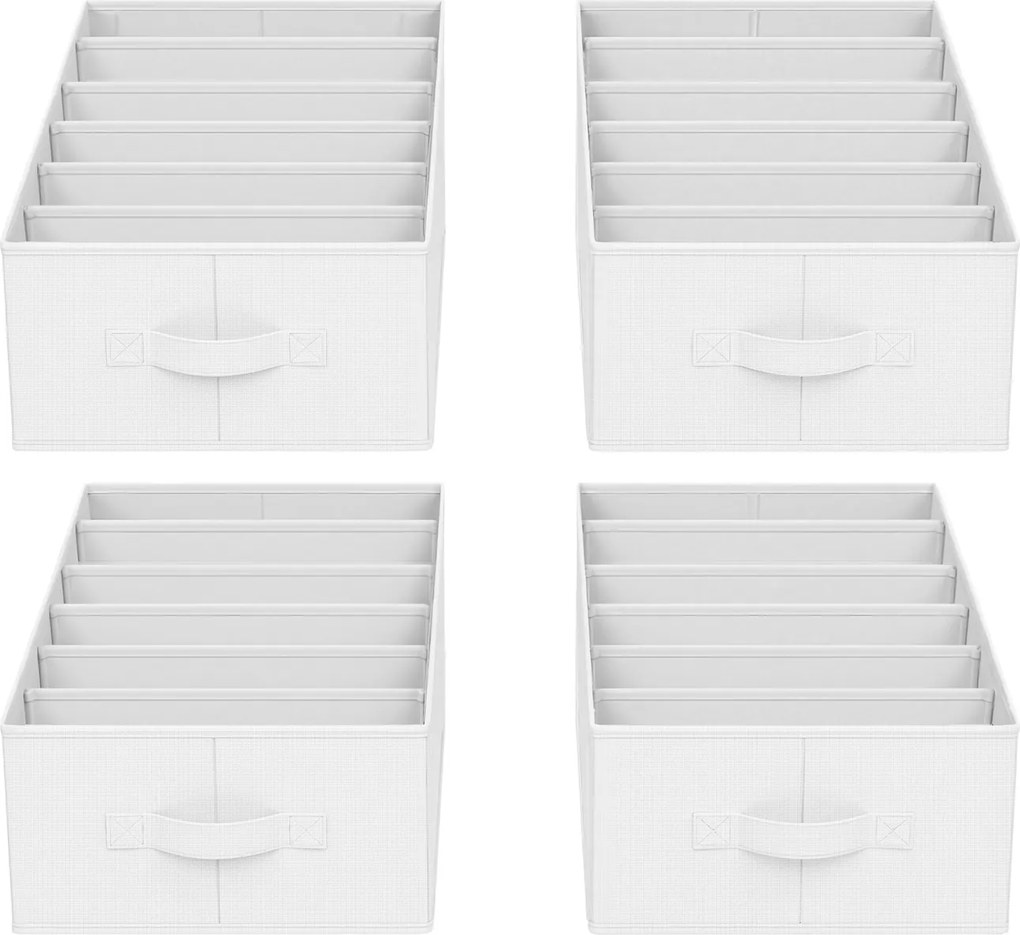 Conjunto de 4 Organizadores para Guarda roupas com 6 compartimentos dobrável 42 x 30 x 17 cm branco clássico
