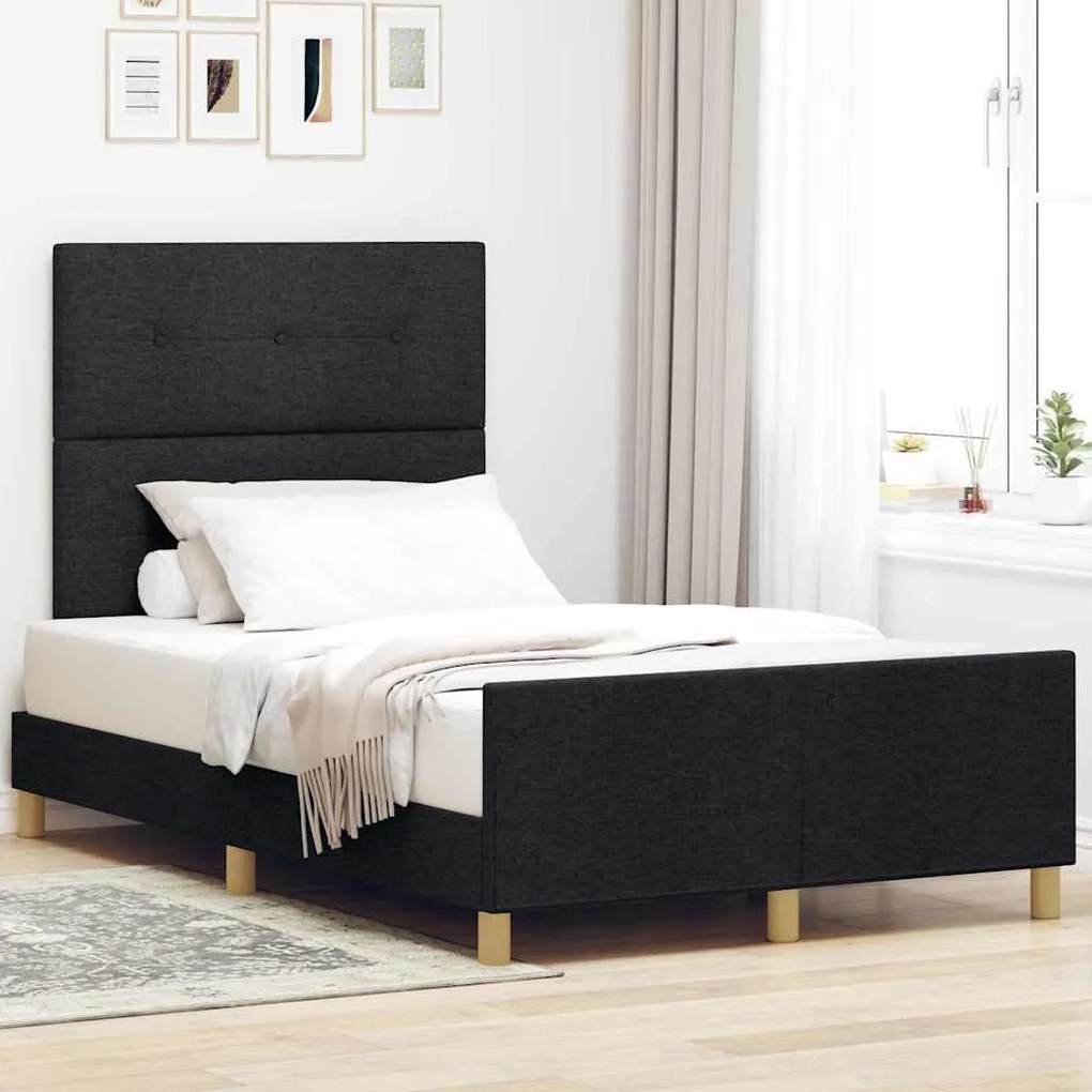 Cama vidaXL Preta 120x200 cm em Tecido