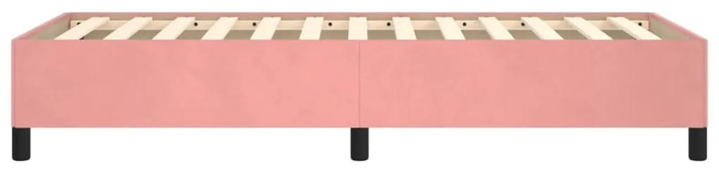 Estrutura de cama 90x200 cm veludo rosa