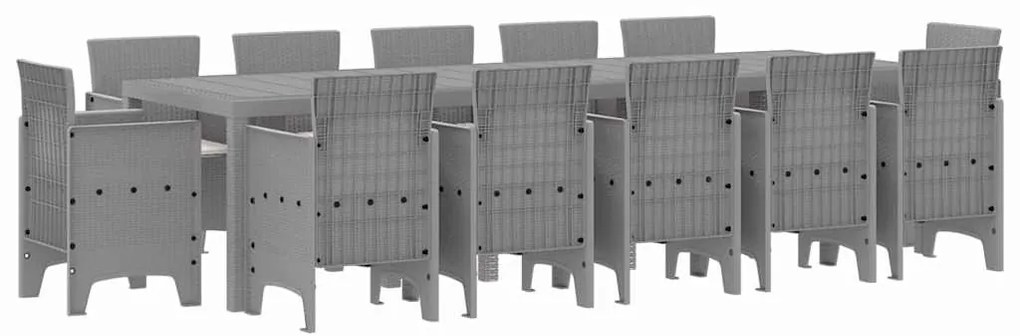 Conjunto de Jantar para Jardim 13 pcs Cinzento-claro
