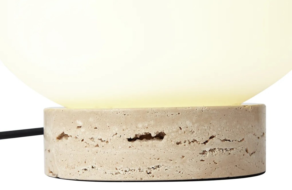 Candeeiro de Mesa Japandi Bege com Vidro Opalino - Sally