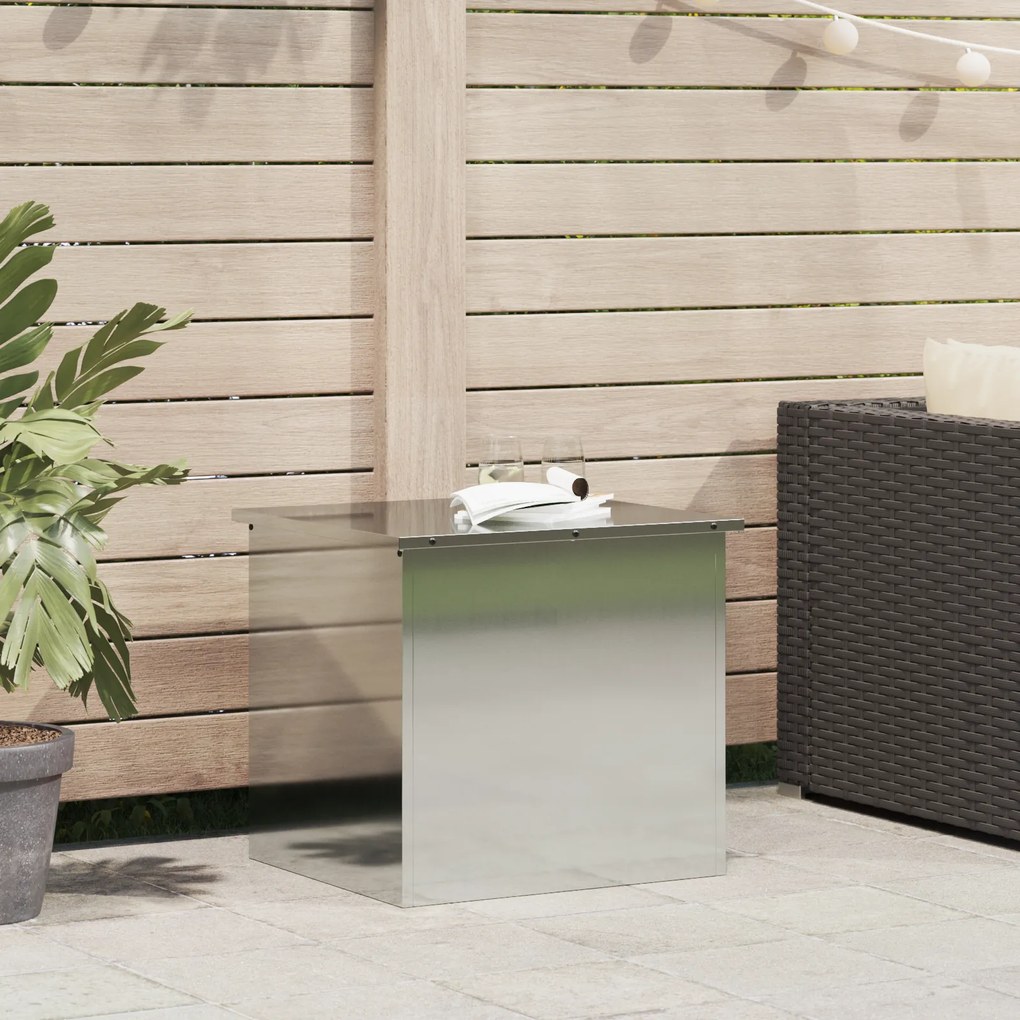 vidaXL Caixa de Armazenamento Externa Prateada 55x50,5x50 cm Aço Galvanizado
