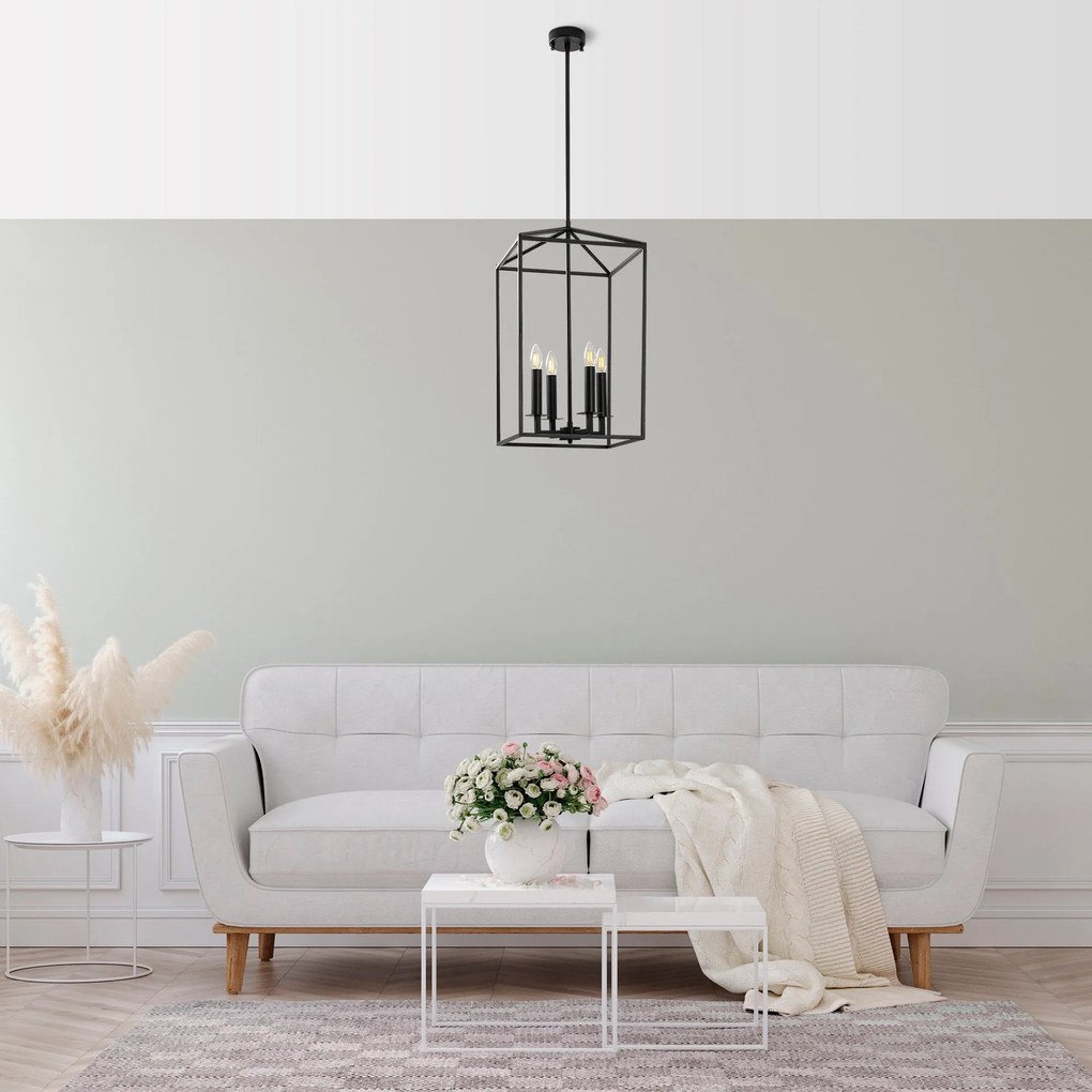 Candeeiro de Teto Till – Preto – 35 x 35 x 107 cm