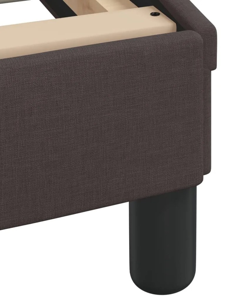 Estrutura de cama sem colchão 140x200 cm tecido castanho-escuro