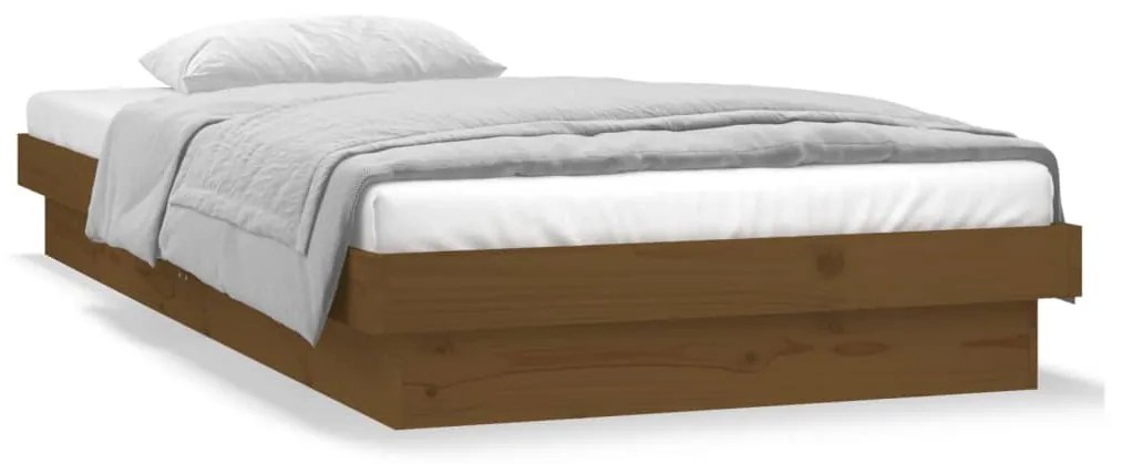 Estrutura cama +LEDs pequena solteiro 75x190cm madeira castanho