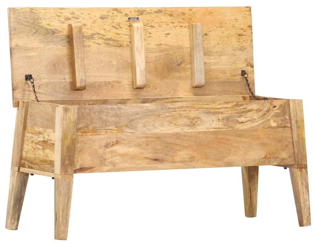 Caixa de arrumação 99x35x48 cm madeira de mangueira maciça