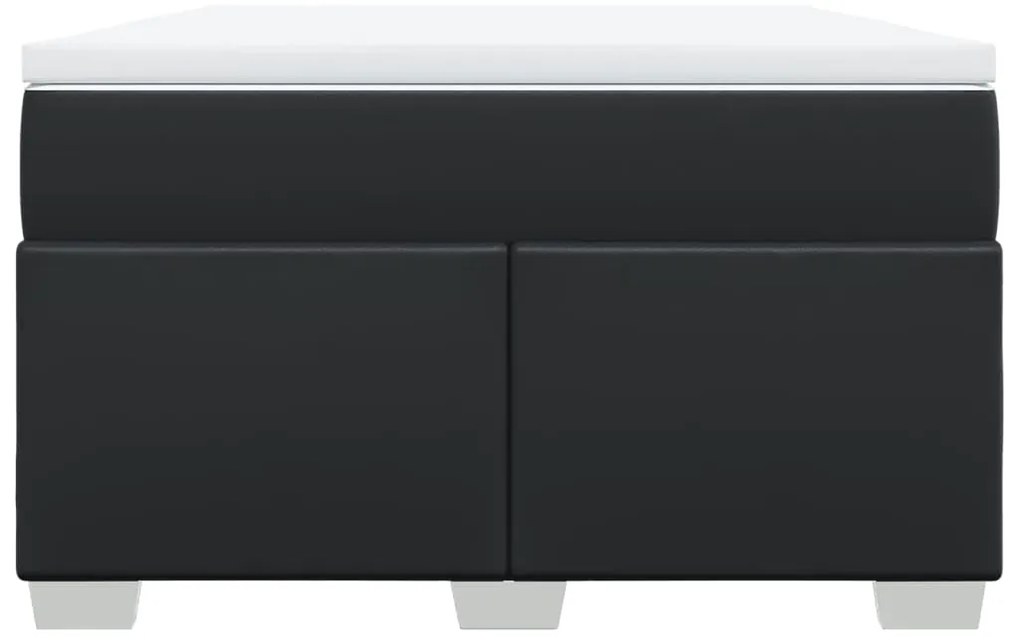Cama boxspring com colchão 120x190 cm couro artificial preto