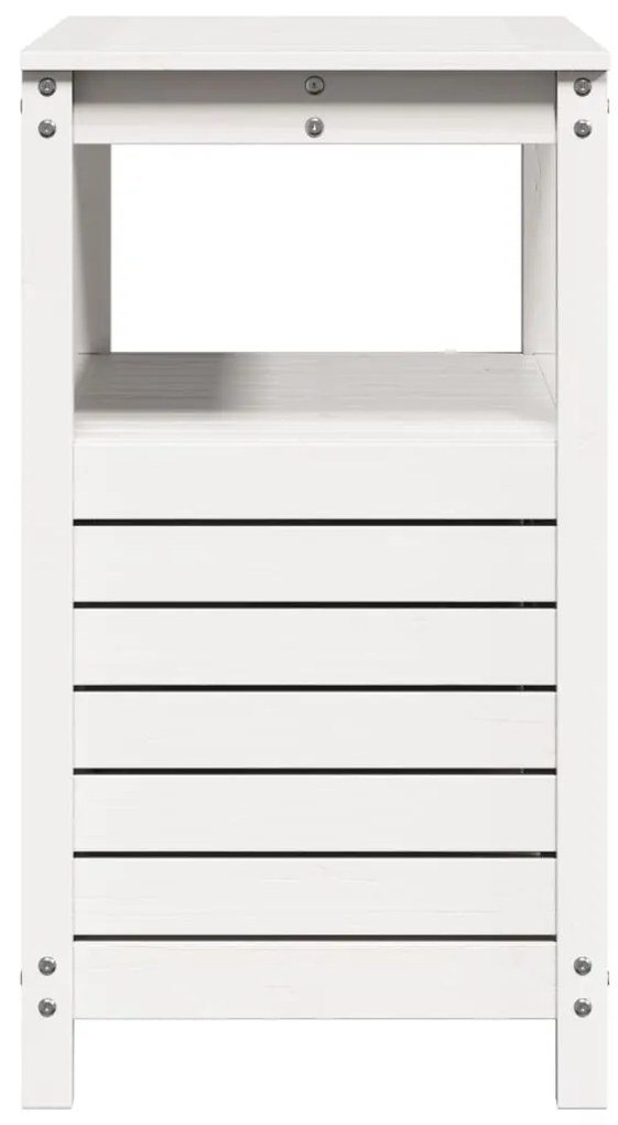 Mesa de jardinagem com prateleiras madeira pinho maciça branco