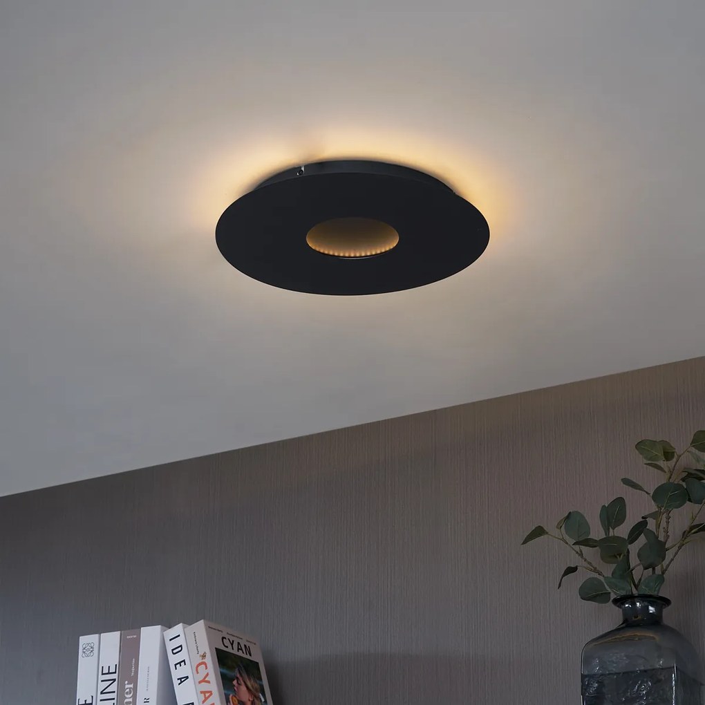 Candeeiro de Teto Moderno Preto 40cm incl. LED Regulável em 3 Passos - Morning