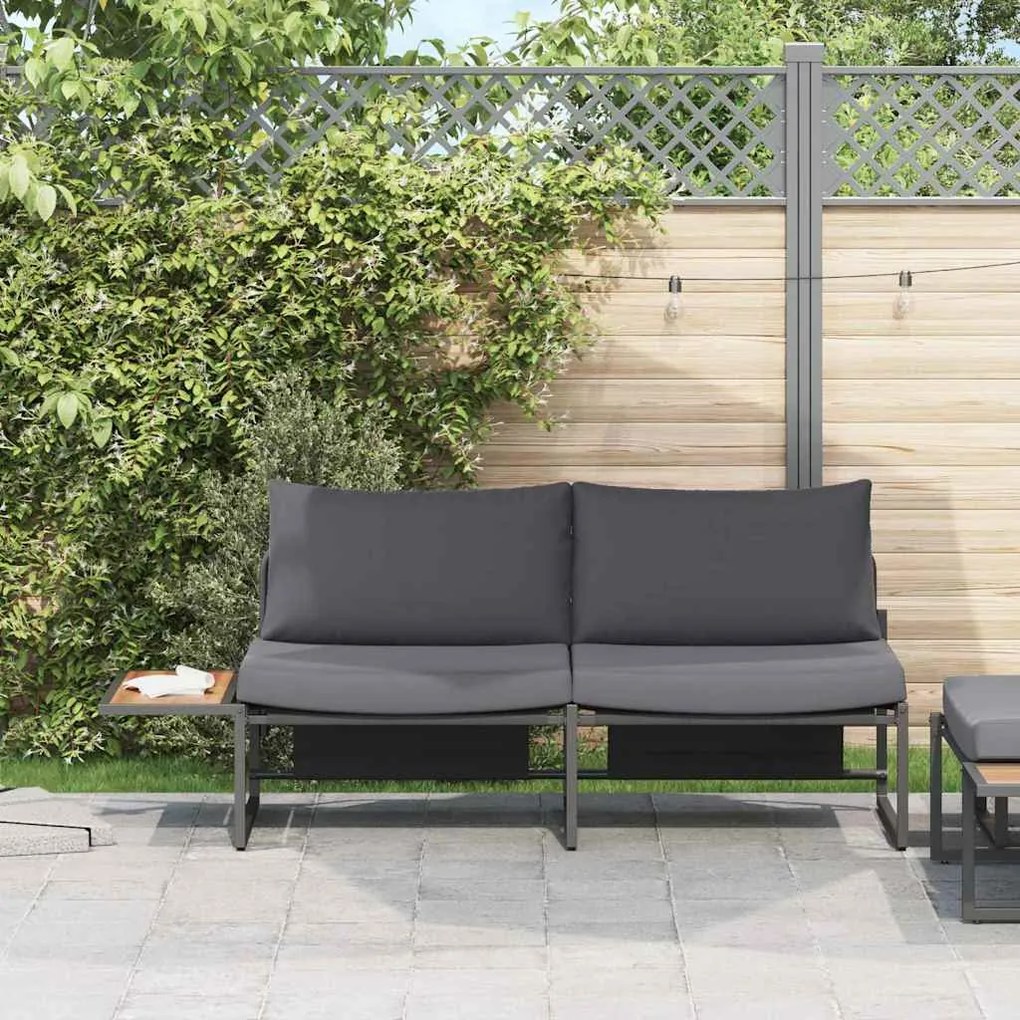 vidaXL Sofá de Jardim para 2 Pessoas com Almofadas Antracite