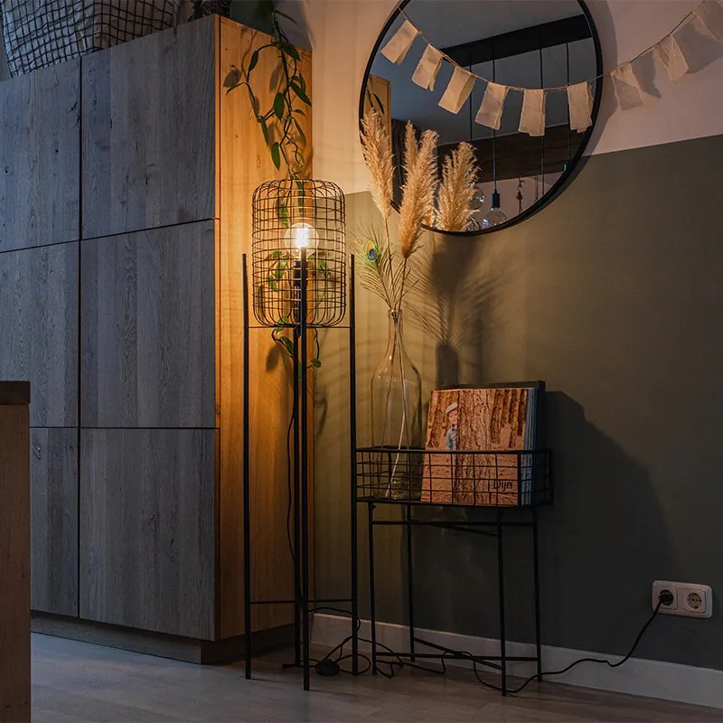 Candeeiro de pé industrial preto - Bliss Vefa