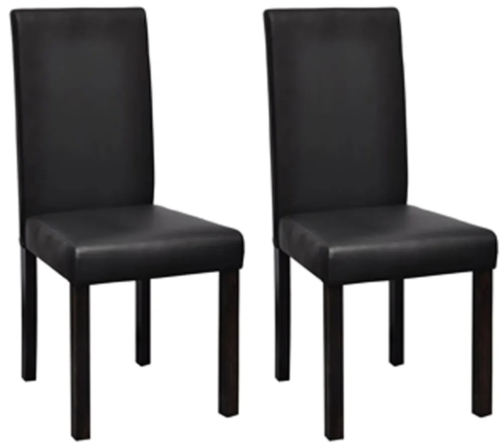 vidaXL Cadeiras de jantar 2 pcs couro artificial preto