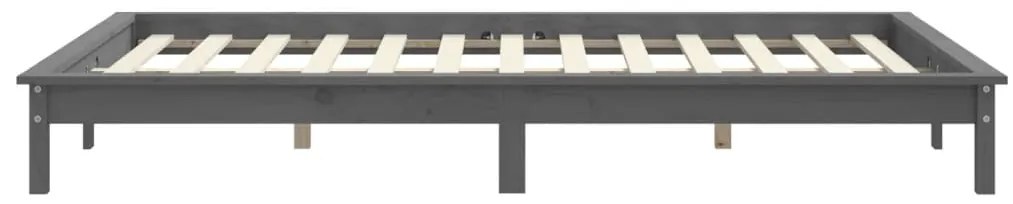 Estrutura cama pequena de casal 120x190 cm pinho maciço cinza