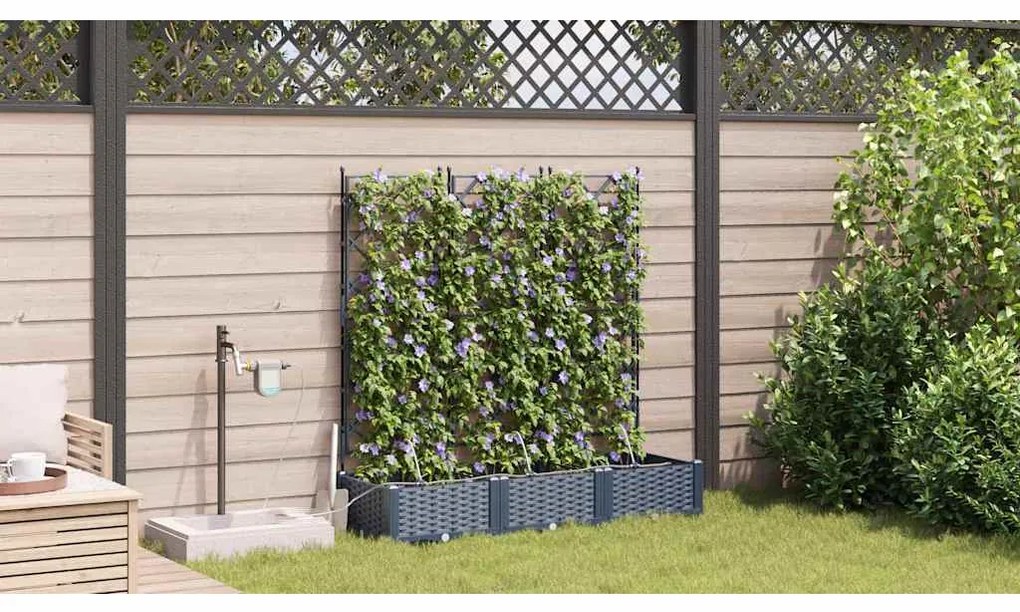 Jardineiras de Jardim 1 pc Cinzeto 120 x 40 x 126 cm Plástico