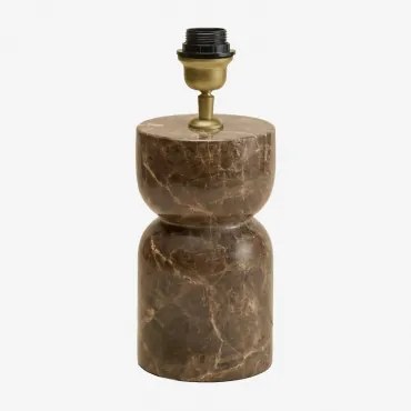 [*]base Para Lâmpada De Mesa Diniz ↑25 Cm & Mármore Marrom Emperador - Sklum