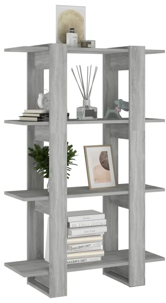 Estante/divisória 80x30x123,5 cm cor sonoma cinza