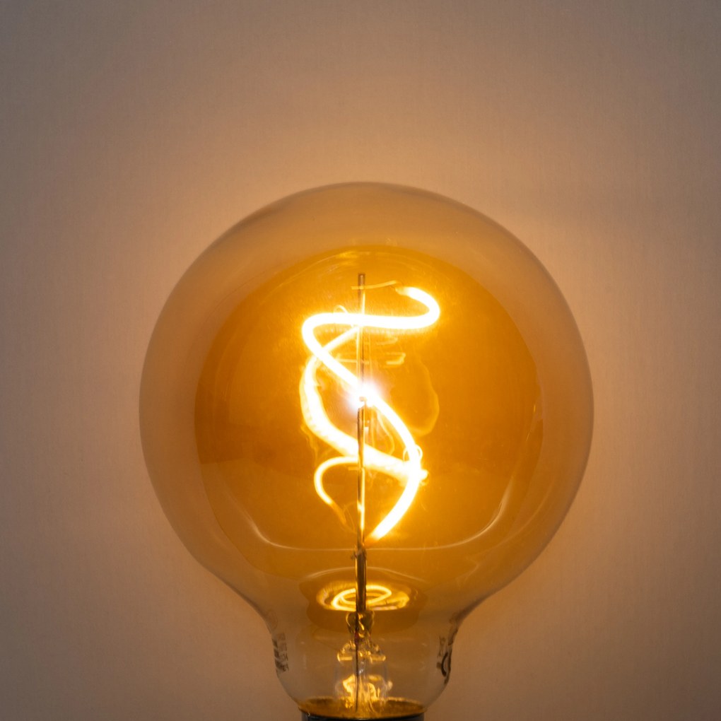 Conjunto de 5 Lâmpadas LED E27 Reguláveis Filamento Espiral G95 4W 270 lm 2200K
